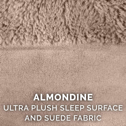 Orthopedic Dog Bed for Large/Medium Dogs W/ Removable Bolsters & Washable Cover, for Dogs up to 55 Lbs - Plush & Suede Sofa - Almondine, Large